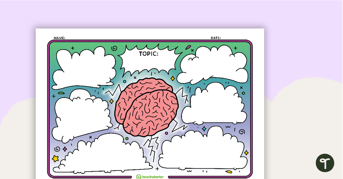 Mind Map Template (Brain) teaching resource