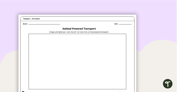 Animal Powered Transport - Worksheet teaching resource
