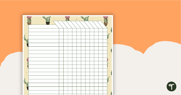 Go to Cactus Printable Teacher Planner – Assessment Tracker teaching resource