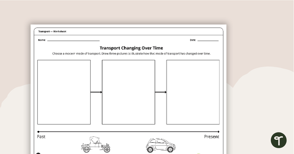 Go to Transport Changing Over Time - Timeline Worksheet teaching resource