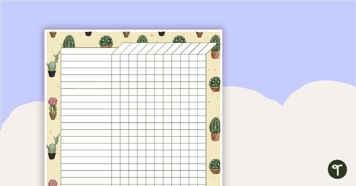 Cactus Printable Teacher Diary – Assessment Tracker teaching resource