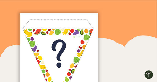 Fruits and Vegetables – Letters and Numbers Pennant Banner teaching resource
