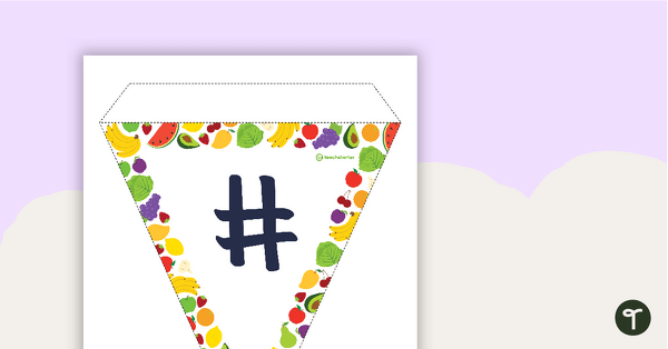 Fruits and Vegetables – Letters and Numbers Pennant Banner teaching resource