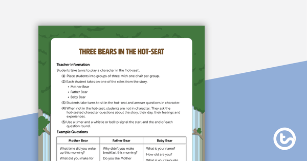 Three Bears in the Hot-Seat – Role Play Activity teaching resource