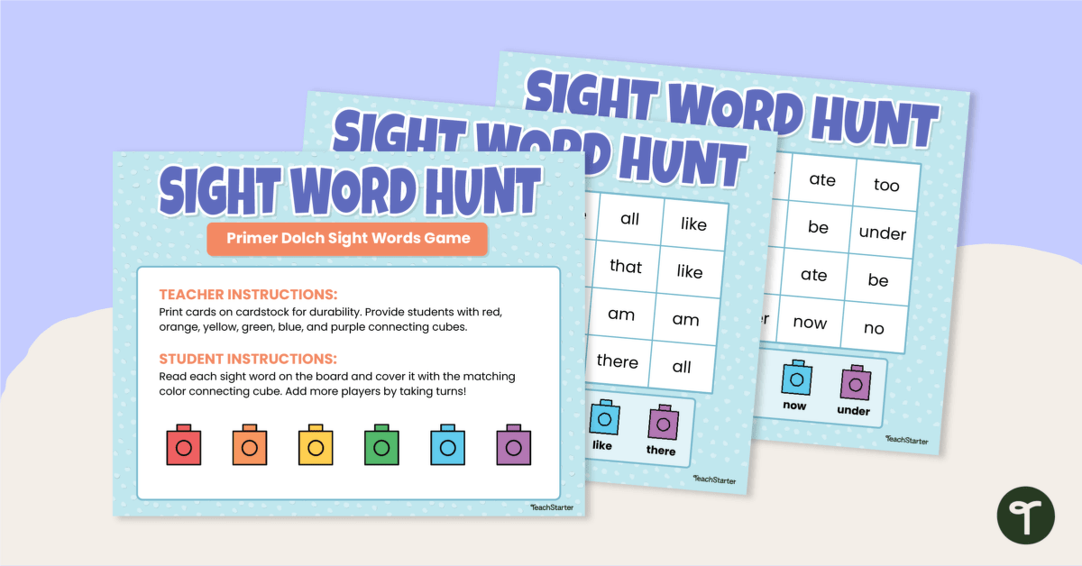 Sight Word Hunt - Dolch Primer teaching resource
