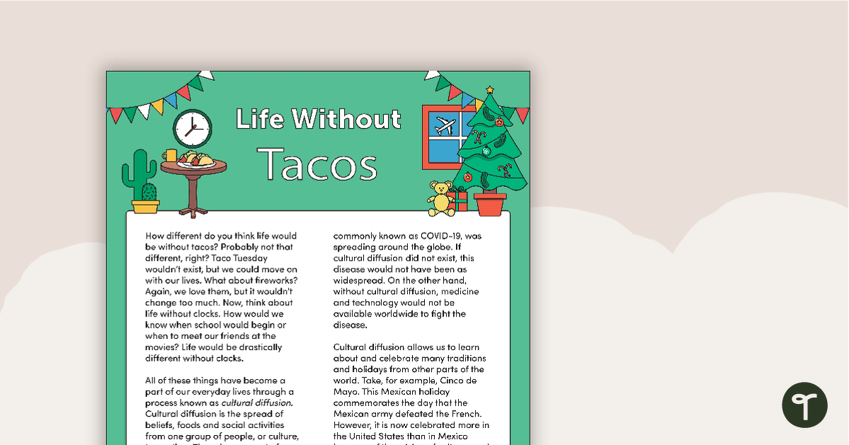 Life Without Tacos – Comprehension Task teaching resource
