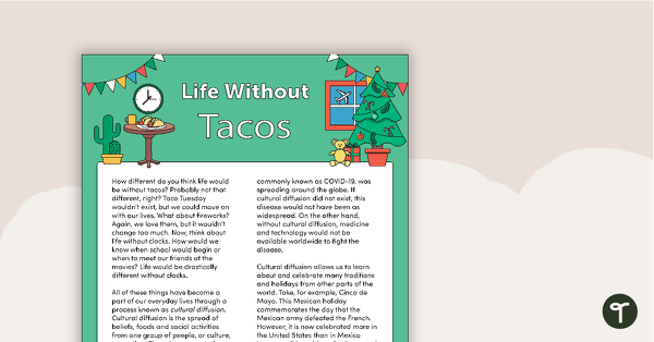 Go to Life Without Tacos – Comprehension Task teaching resource