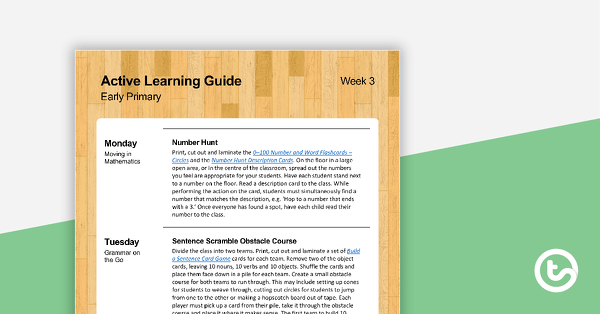 Go to Active Learning Guide for Early Primary - Week 3 teaching resource