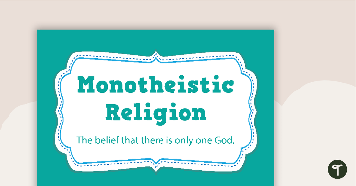 Monotheistic Religion Word Wall Vocabulary teaching resource
