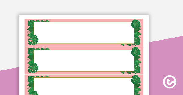 Preview image for Lush Leaves Pink - Tray Labels - teaching resource