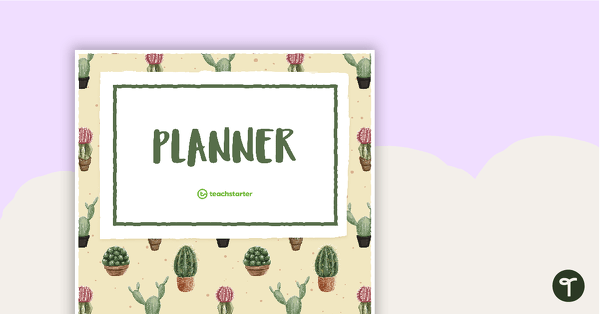 Go to Cactus Printable Teacher Planner – Front and Back Cover teaching resource