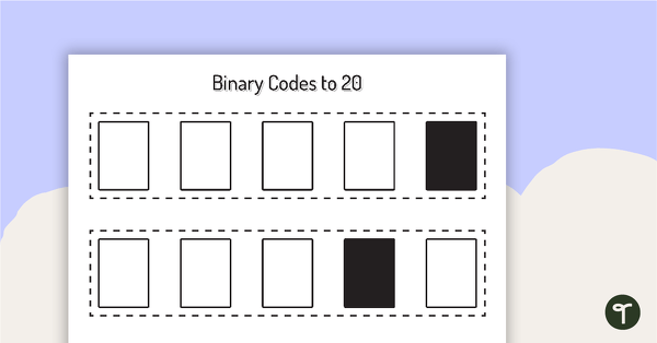 Go to Binary Codes without Guide Dots to 20 Cards teaching resource