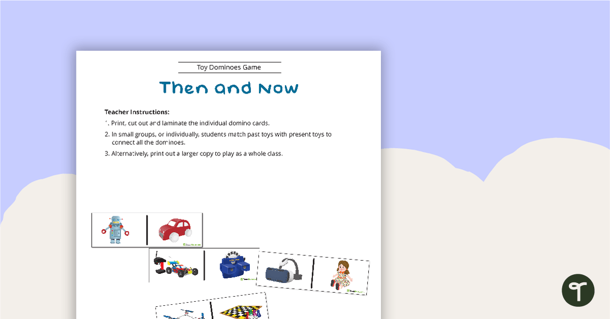 Then and Now - Toy Dominoes teaching resource