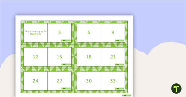 Skip Counting by 3s - Dominoes teaching resource