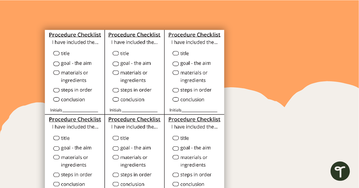 Preview image for Procedure Writing Checklist - teaching resource