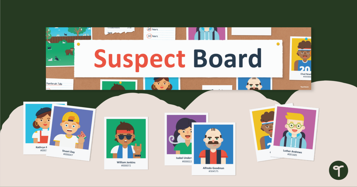Suspect Board Wall Display teaching resource