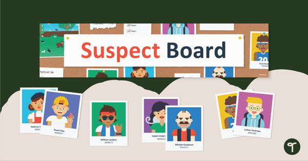 Go to Suspect Board Wall Display teaching resource
