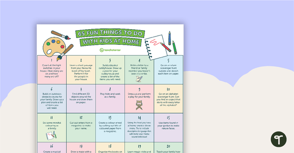 65 Fun Things to Do With Kids At Home teaching resource