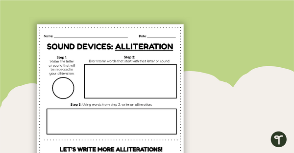 Go to Alliteration Brainstorming Template teaching resource