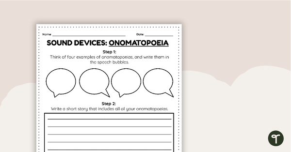 Preview image for Onomatopeia Writing Activity - teaching resource