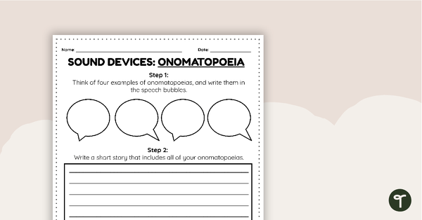 Onomatopoeia Examples - Word Wall Display