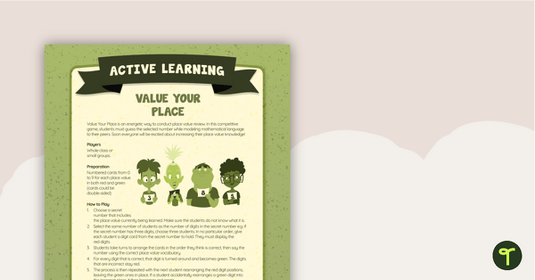 Value Your Place Active Learning teaching resource