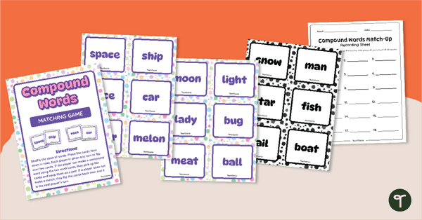 Go to Compound Word Matching Game teaching resource