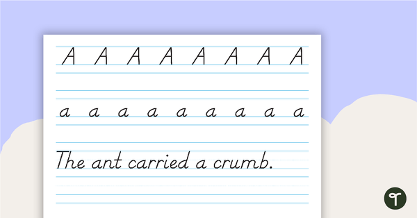 A to Z Handwriting Sheets with Upper and Lower Case Letters and Examples teaching resource