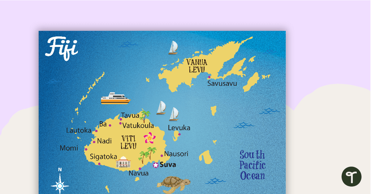 Map of Fiji teaching resource