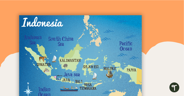 Map of Indonesia teaching resource