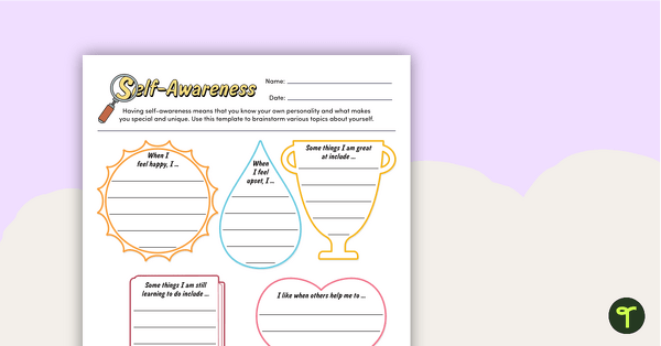 Go to Self-awareness Template teaching resource