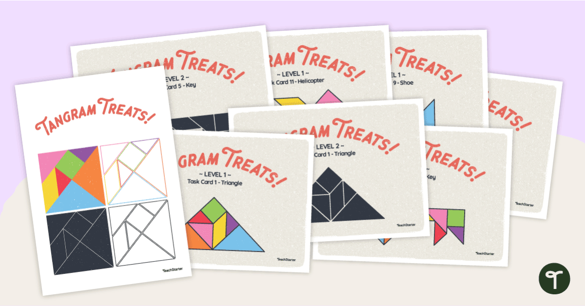 Tangram Treats - Task Cards and Templates teaching resource
