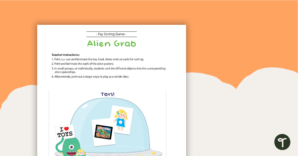 Go to Alien Grab - Toy Sorting Activity teaching resource
