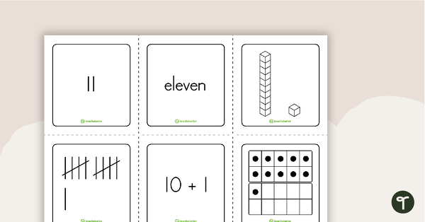 Preview image for Representations of Numbers 11-20 Flashcards - teaching resource