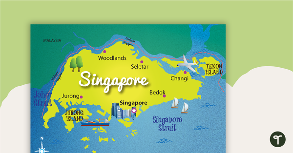 Map of Singapore teaching resource