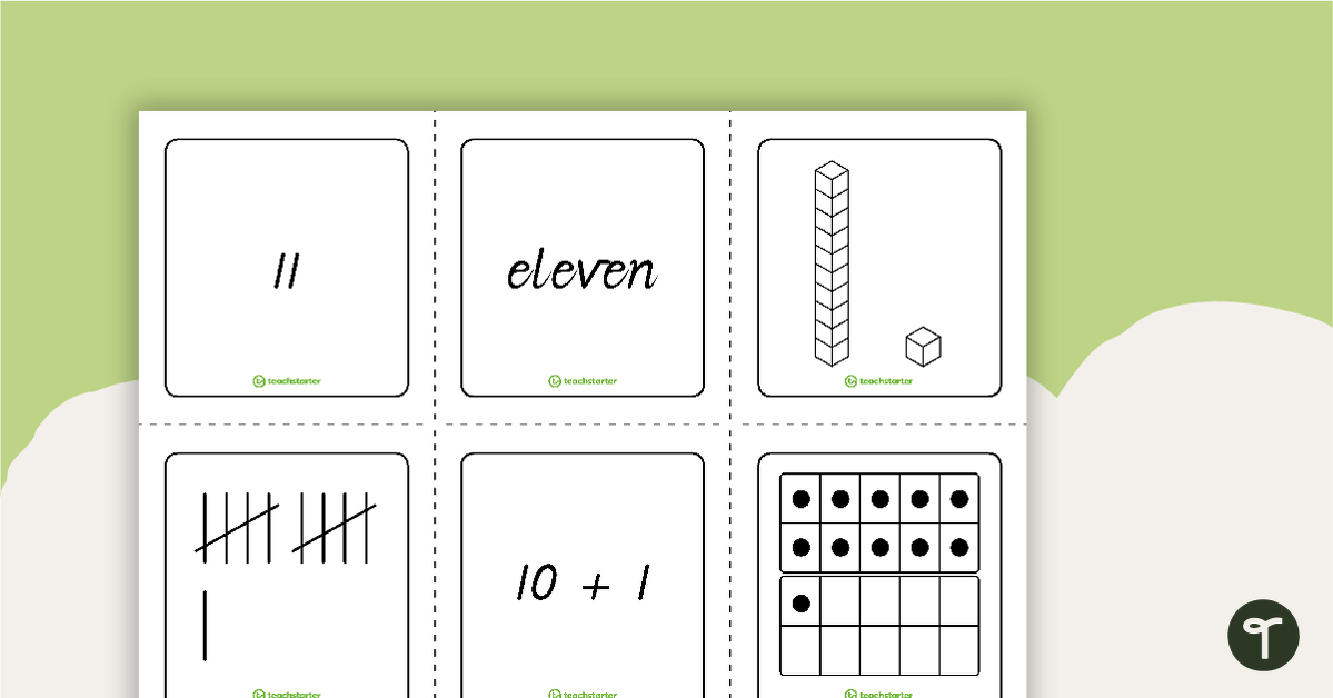 Representations of Numbers 11-20 Flashcards teaching resource