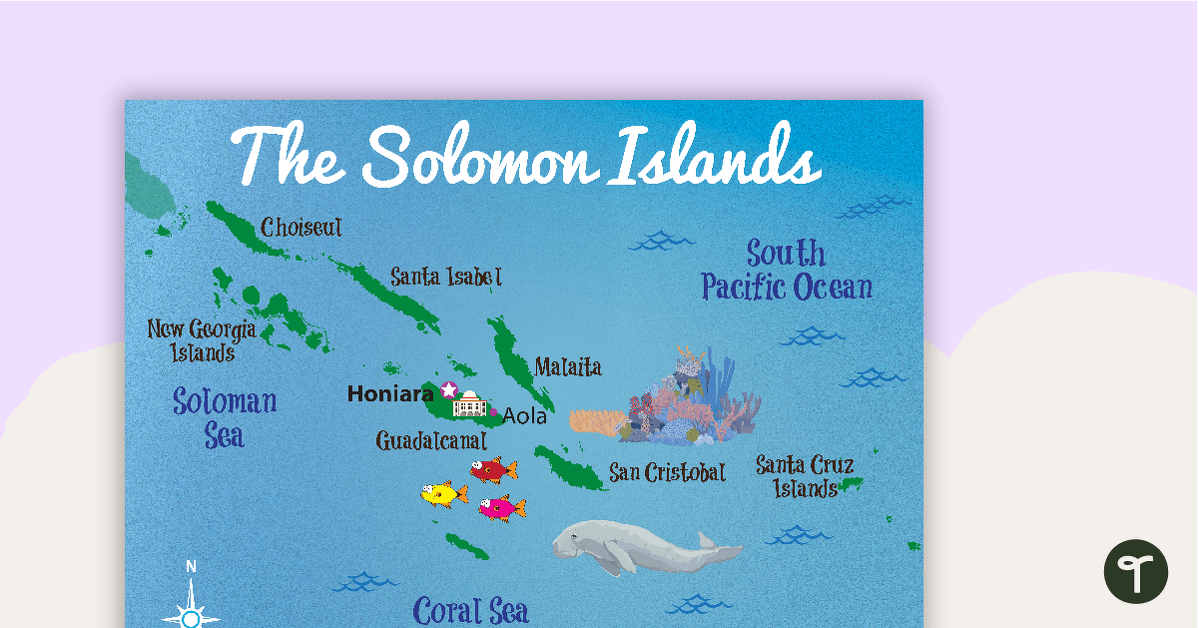 Map of The Solomon Islands teaching resource