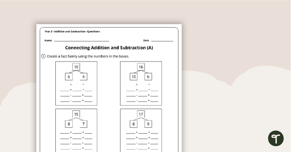 Go to Number Worksheets - Addition and Subtraction - Year 2 teaching resource