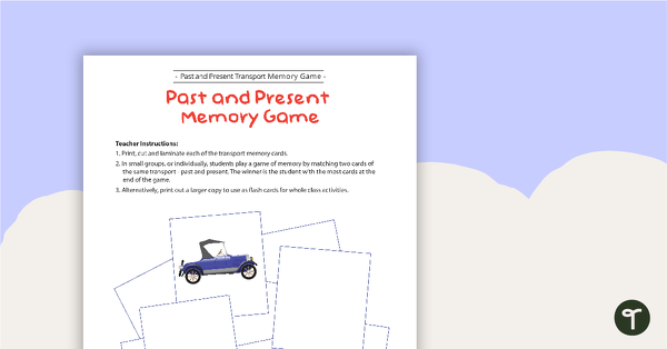 Go to Transport Then and Now - Memory Game teaching resource
