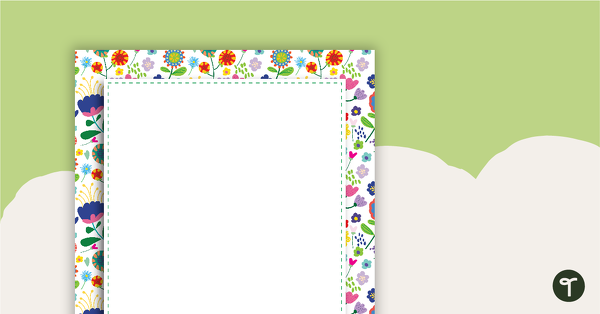 Go to Flowers Page Border teaching resource