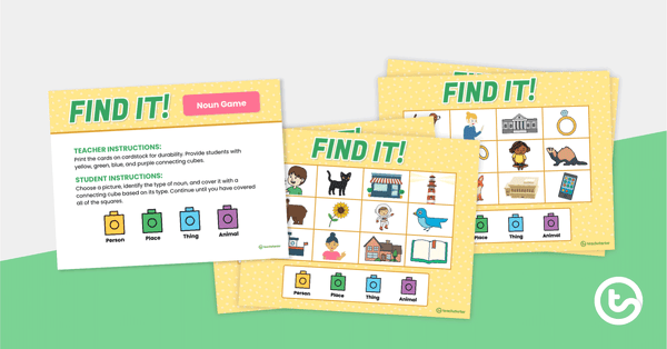Preview image for Find It! Noun Game - teaching resource
