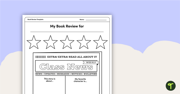Preview image for Newspaper-Themed Book Review Template and Poster - teaching resource