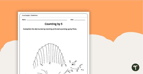 Go to Dot-to-Dot Drawing - Numbers by 5 - Dinosaur teaching resource