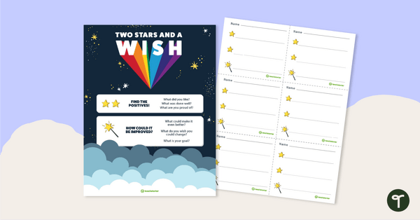 Preview image for Two Stars and a Wish Poster and Feedback Slips - teaching resource