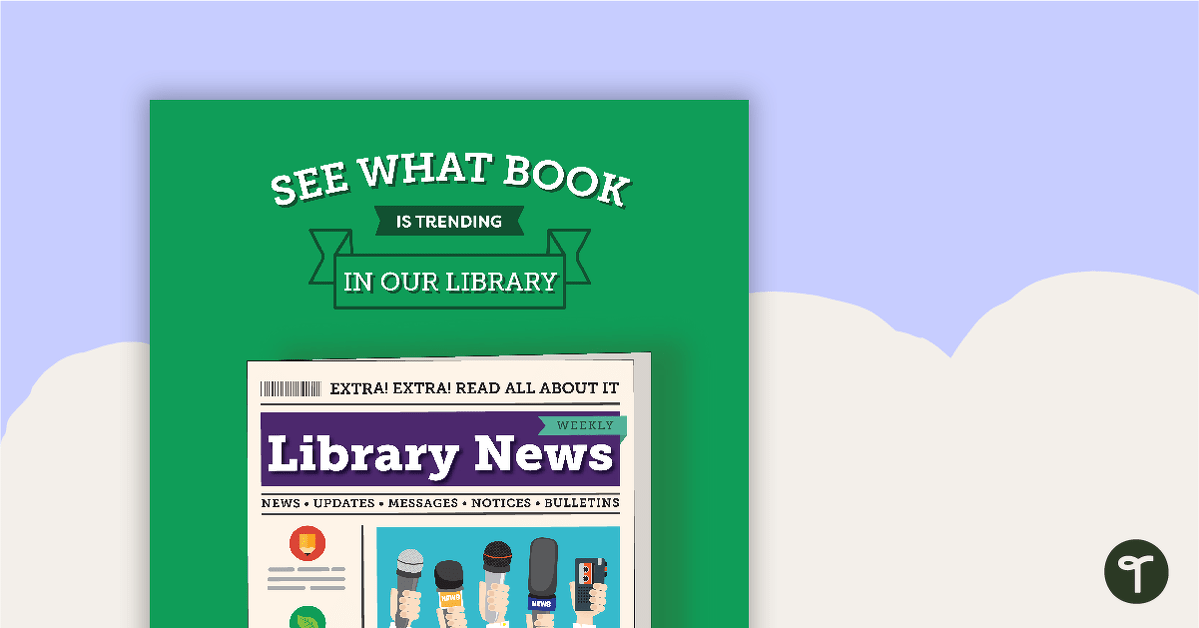 Newspaper Themed - Library Book Report Template and Poster teaching resource