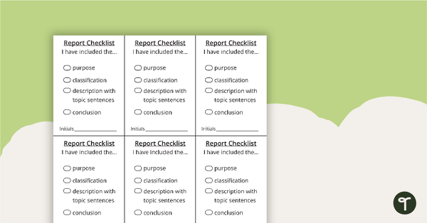 Go to Report Writing Checklist teaching resource