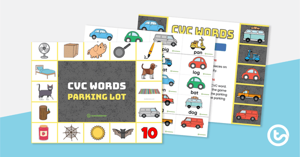CVC Words Parking Lot Game teaching resource