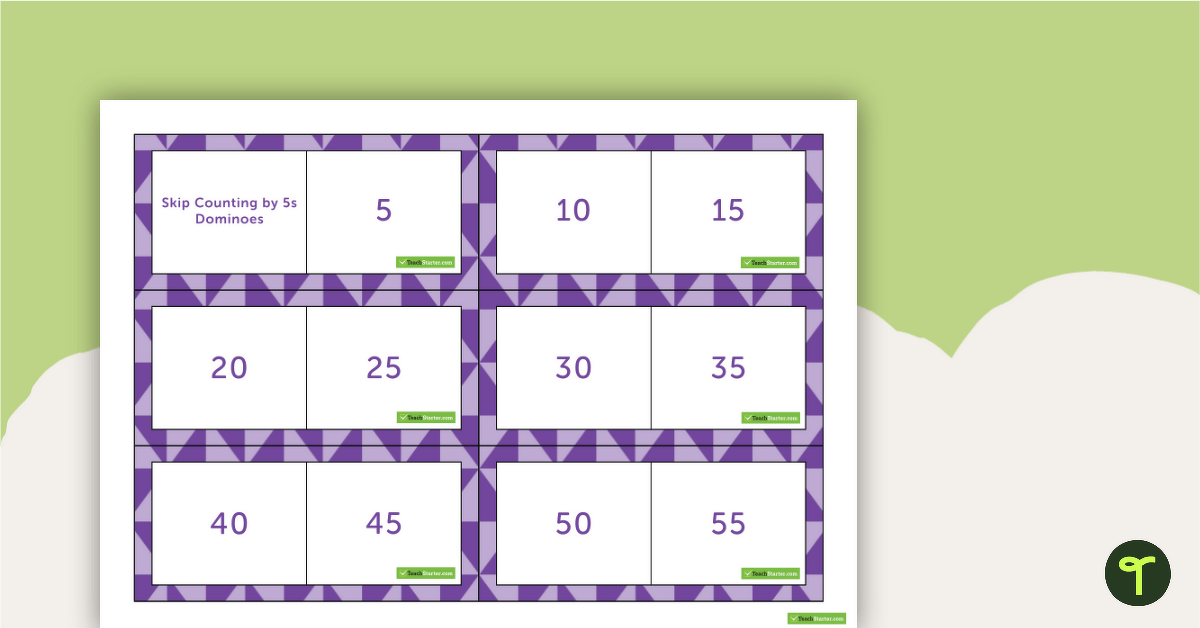 Skip Counting by 5s Dominoes teaching resource