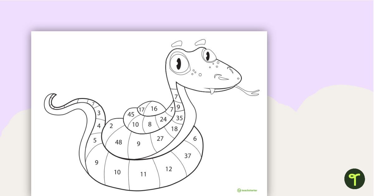 Colouring by Larger Numbers - Operations teaching resource