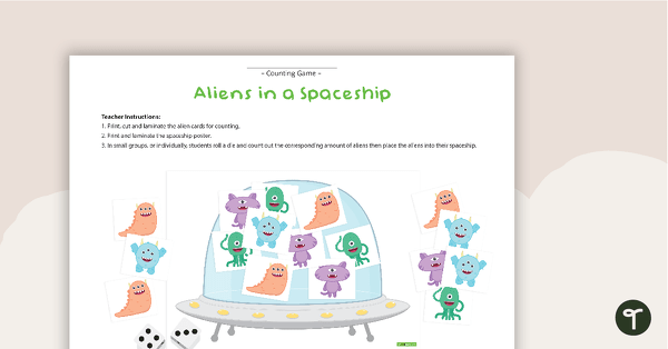 Aliens in a Spaceship - Counting Game teaching resource